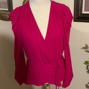 BCBG MazAzria Fuschia Wrap Top NWOT